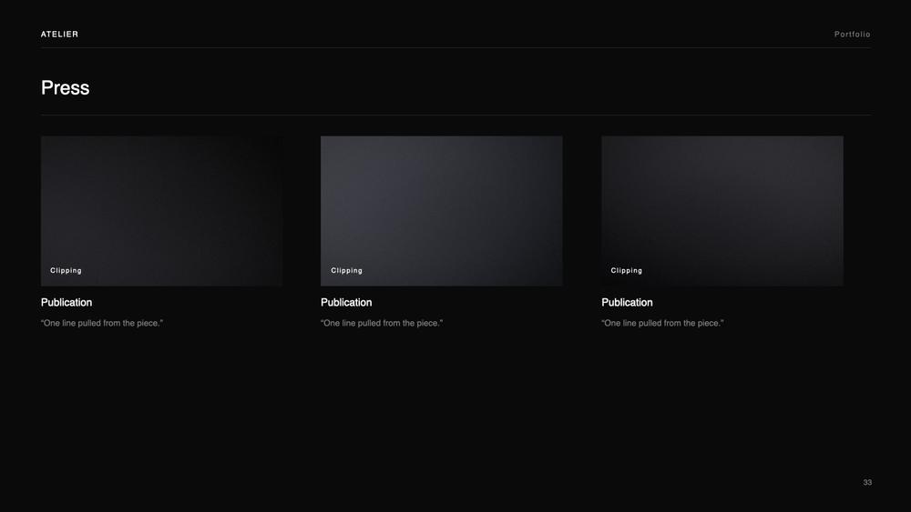 Atelier Portfolio slide