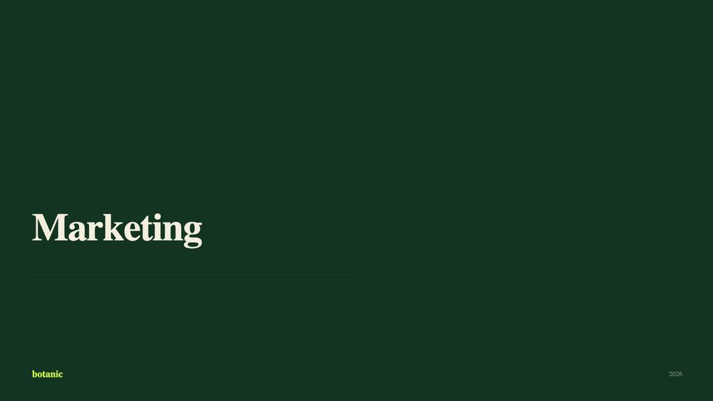 Botanic Marketing slide