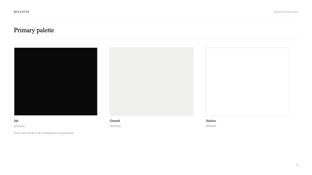 Bulletin Brand Guidelines slide