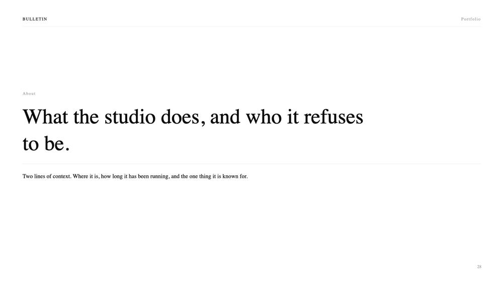 Bulletin Portfolio slide