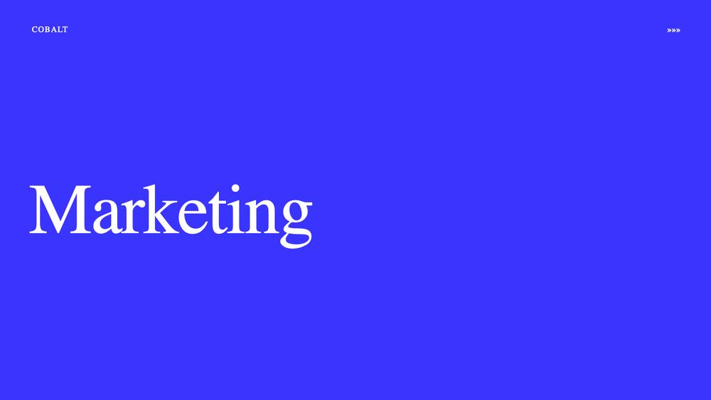 Cobalt Marketing slide